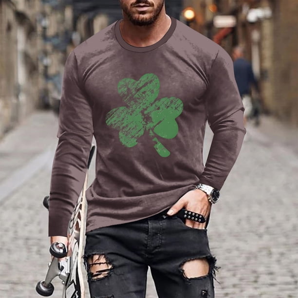 Blusas y camisas de manga larga y cuello redondo para hombre, camisetas casuales con estampado de moda y cuello redondo, blusas de licra de manga corta para hombre.