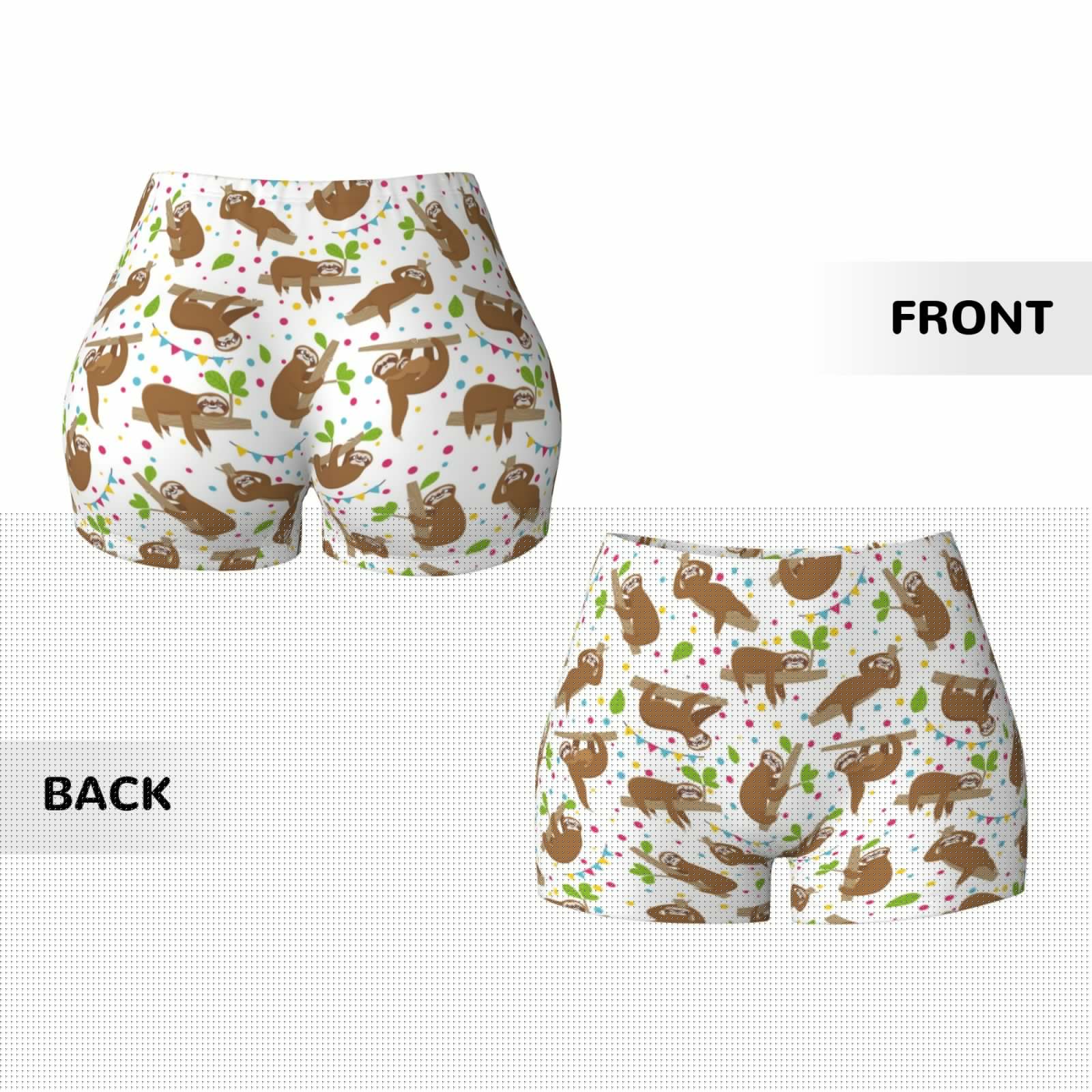 thumbnail image 3 of Rocae Cute Sloth for Women's Quick-Dry Running Shorts,Ladies Active Athletic Apparel Yoga Workout Gym Running Volleyball Spandex Shorts Small, 3 of 9