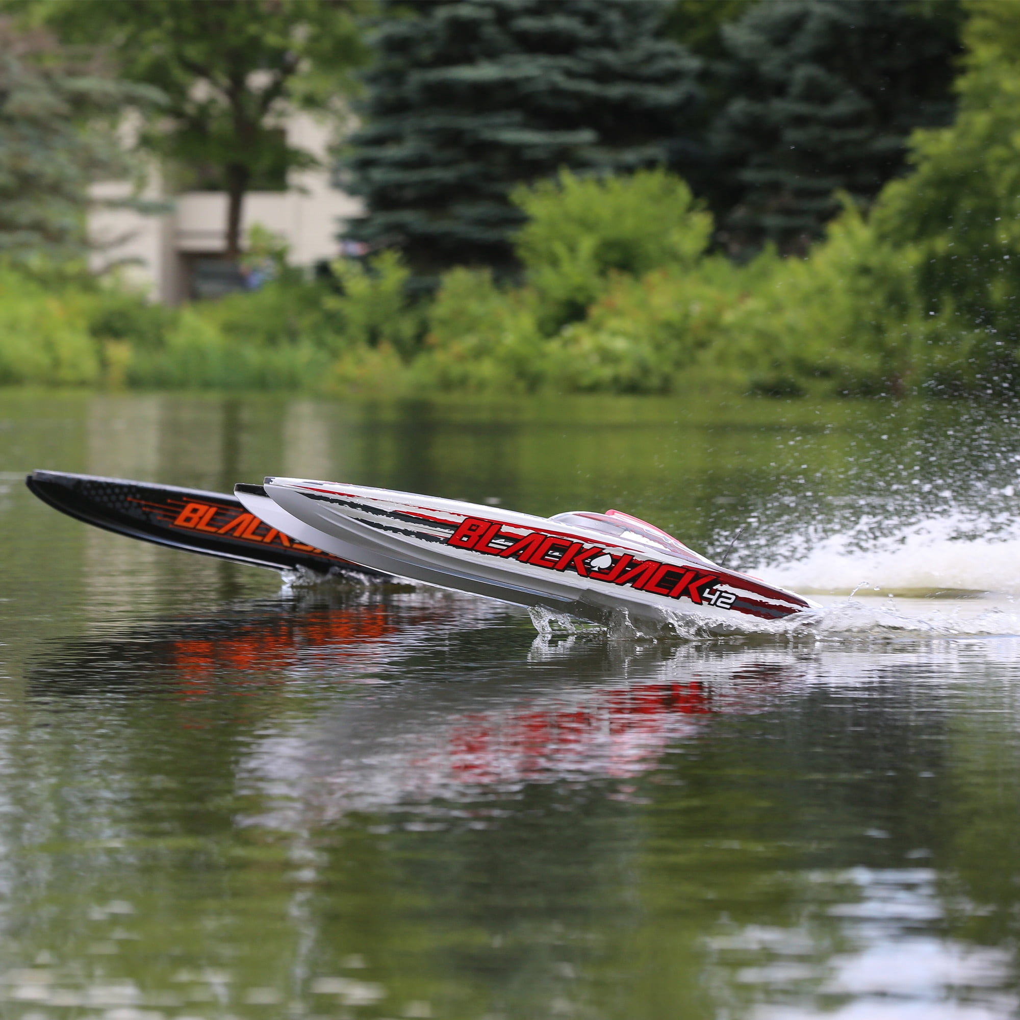 Pro Boat RC Blackjack 42" 8S Brushless Catamaran RTRBattery and Charger Not included Black/Orange PRB08043T1 Boats RTR Electric