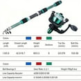 thumbnail image 3 of Fishing Pole Set Full Kits With Telescopic Fishing Rod And Spinning Reel Baits Hooks Travel Pole Set, 3 of 9