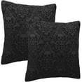 thumbnail image 2 of Gothic Black Skull 2 Pack Throw Pillow Covers Square Sofa Cushion Cover Home Living Room Bedroom Bed Case Office Waist Protection Car Lumbar Cover, 18x18 Inch, 2 of 8