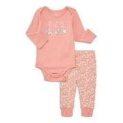 Bliss by Garanimals Baby Boys or Girls Ribbed Cotton Bodysuit and Leggings Set, 2-Piece, Sizes 0-12 Months