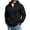 Black, variant on Men Quarter Zip Hoodie Sevevn Long Sleeve Fleece Pullover Sweatshirt With Front Kangaroo Pocket Loose Fit Casual Hooded Top For Daily Outdoor Use