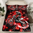 thumbnail image 2 of Homewish Dirt Bike 4 Pieces Queen Sheet Sets For Children Kids Teens,Abstract Red Honeycomb Ultra Soft Flat Sheet,Extreme Sport Queen Fitted Sheet,Breathable Home Decor, 2 of 7