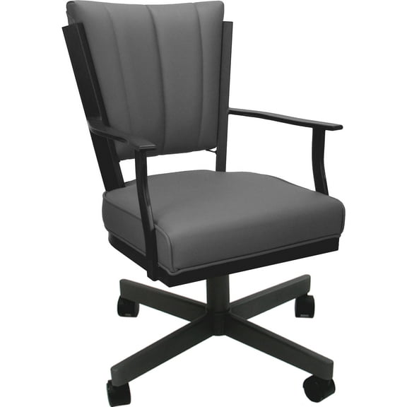 Leather Montana Dining Caster Chair Swivel Tilt - Gray on Gray