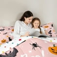 thumbnail image 5 of Manfei Spooky Halloween Ghost Full Size Comforter Sets,Funny Pumpkin Lantern Bedding Comforter Set,Lovesly Cat Bats Bedding Sets For Child,Breathable Home Decor Reversible,3 Pieces, 5 of 8