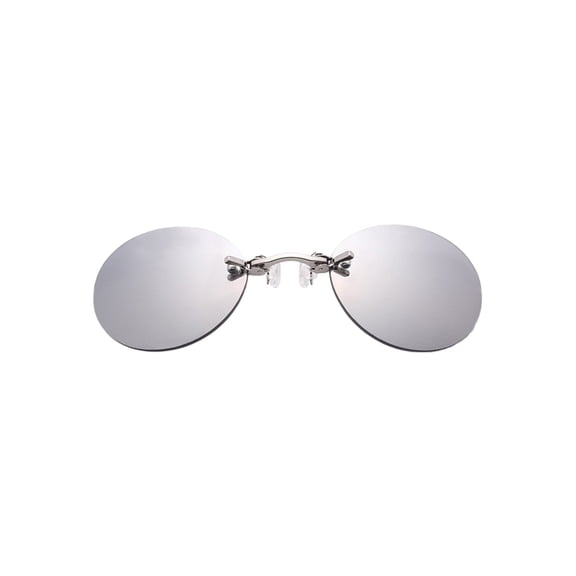 Retro Round Clip On Nose Sunglasses Rimless TAC Metal Frame UV Protection for Men Women Outdoor Fashion Eyewear
