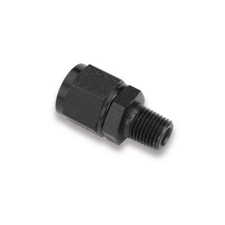 Earls Plumbing Earls Plumbing AT916162ERLP Ano-Tuff Adapter; Special Purpose; Clamshell Packaging; Straight AN Swivel To Male NPT; Hose End Size -06AN; Thread Size 1/8; Black Anodized; ()