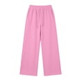 thumbnail image 5 of Liuinsasek Women's Winnter Casual Comfortable Outdoor Sports Pants Solid Color High Waisted Loose With Drawstring And Pocket Pants Straight Leg Sweat Pants, 5 of 10