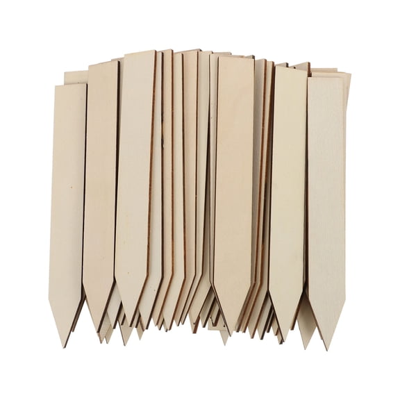 Worgeous 50PCS Beige Wooden Garden Plant Tags Composite Material Easy to Write Labels for Home and Nursery