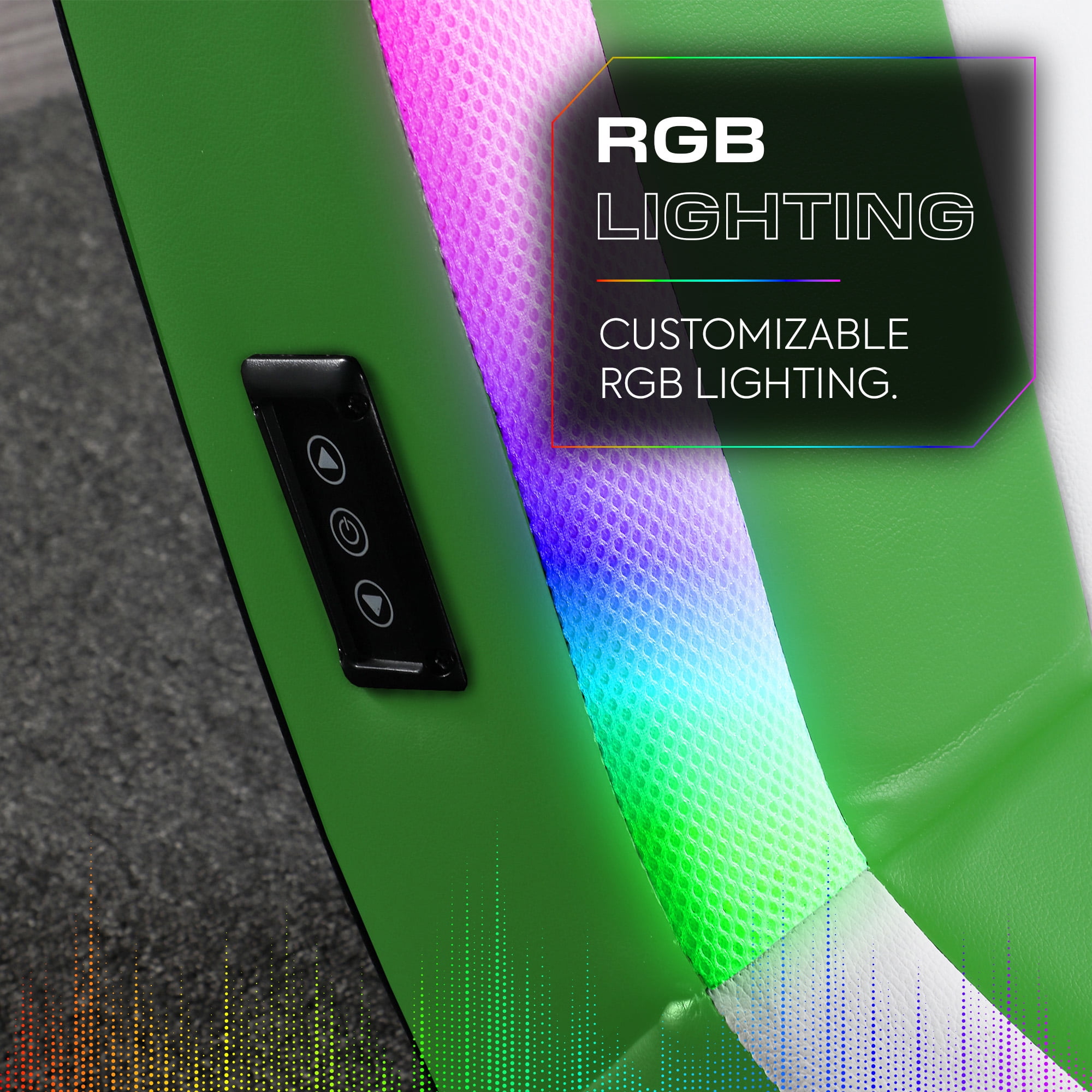 X Rocker Navigator Floor Rocker Gaming Chair with RGB Lighting, Green