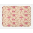 thumbnail image 1 of Abstract Bath Mat, Hand Drawn Style Rose Petal Inspired Grunge Round Motifs Pattern, Plush Bathroom Decor Mat with Non Slip Backing, 29.5" X 17.5", Peach Champagne, by Ambesonne, 1 of 2
