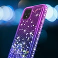 thumbnail image 3 of Google Pixel 4 XL Case, Kaesar Rhinestone Quicksand Flowing Liquid Floating Ultra Thin Shock Absorption Clear TPU Case for Google Pixel 4 XL (Blue/Purple), 3 of 5