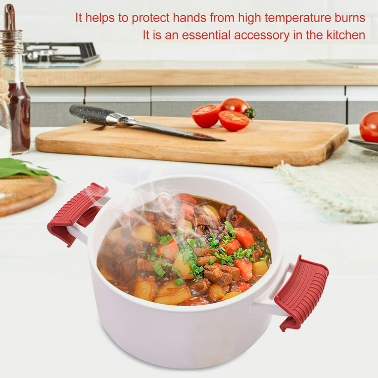 2pcs Silicone Pot Handle Covers, Heat Resistant Pot Holders, Non