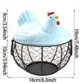 thumbnail image 3 of Chicken Egg Basket Black Wire with Ceramic Lid, Egg Holder for Gathering Fresh Eggs, Decorative Farmhouse Egg Storage Container for Kitchen Countertop, Ceramic Egg Storage Basket Organizer, 3 of 6
