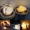 thumbnail image 2 of Lámparas de libro de madera LED, lámparas decorativas, lámpara de noche LED de papel de madera blanca cálida plegable pequeña con cable USB, luces de luz nocturna, lámpara de lectura plegable, el reg JAMW Sencillez, 2 of 5