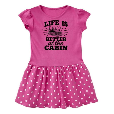 

Inktastic Life is Better at The Cabin with Trees and Moon Gift Baby Girl Dress