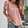 thumbnail image 6 of T-Shirts For Women Sevevn Women's Fashion Short Sleeves Round Neck Solid Color Loose Tops Blouse Knitted Sweater, 6 of 8