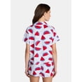 thumbnail image 2 of Watermelon Women's Knit Notch Collar Top and Shorts Pajama Set from Way to Celebrate, 2-Piece, Sizes XS-3X, 2 of 4