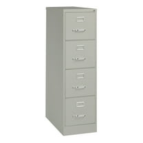Hirsh 26.5" Deep 4 Drawer Letter Width Vertical File Cabinet, Commercial Grade, Gray