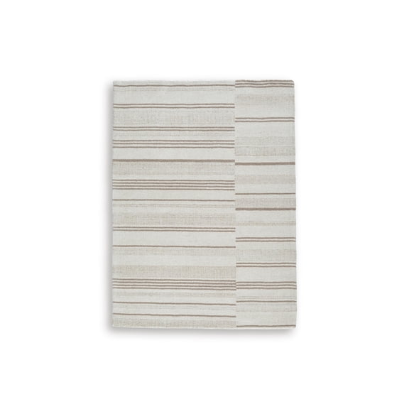 Signature Design by Ashley Gadence 5' x 7' Area Rug, Ivory Tan Stripe