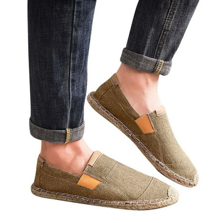

jjayotai Shoes for Men Fashion Men S Breathable Round Toe Shoes Leisure Canvas Upper Shoes Flash Picks