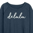 thumbnail image 3 of Instant Message - Delulu Cursive - Women's Lightweight French Terry Long Sleeve Shirt, 3 of 6