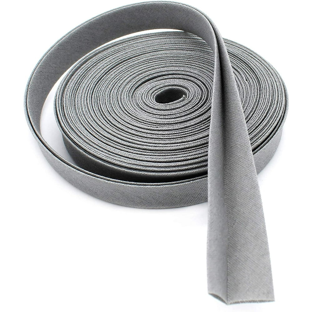 Doublefold Bias Tape 1/2" Wide Poly Cotton (5 Yards, Grey) Walmart