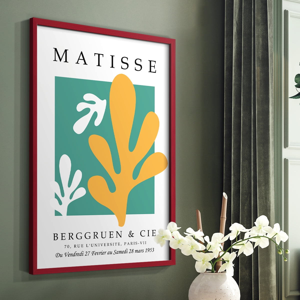 Matisse CCCXLIV in Red Solid Wood 22 x 28 Framed Print