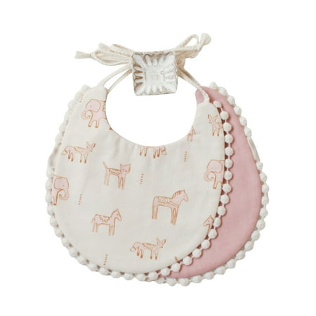 

Gureui Newborn Infant Baby Boy Girl Drool Bibs 3 Ply Drooling Teething Feeding Super Absorbent Bibs Back Straps Tie Dot/Strap Tassel Bibs