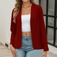 thumbnail image 4 of Lightweight Blazer for Women Long Sleeve Slim Fit Open Front Back Slit Business Casual Jackets Outerwear, 4 of 6