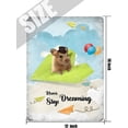 thumbnail image 5 of Inspirational Wall Art -Never Stop Dreaming,Hamster Vintage Tin Sign- Balloon Decor - Paper Airplane Motivational Poster Gifts for Kids Bedroom Livingroom Rustic Wall Sign 12x16 Inch, 5 of 7