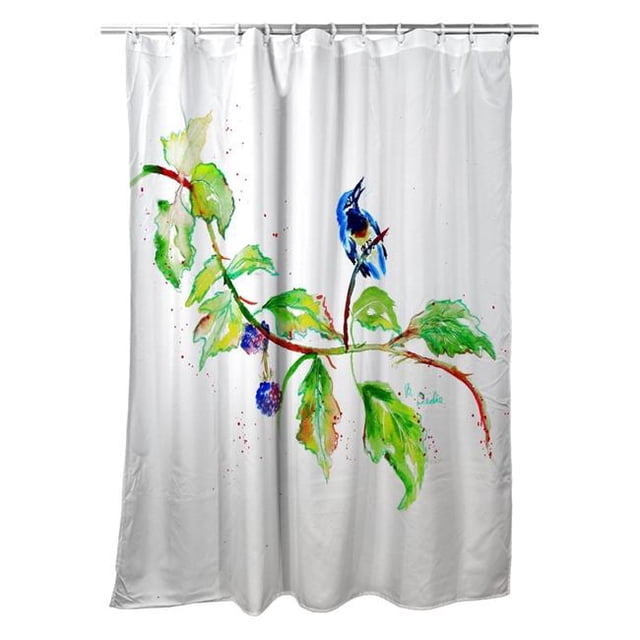 Betsy Drake SH1072 Rideau de Douche Oiseaux et Mûres