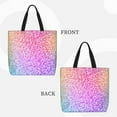 thumbnail image 2 of Wukai Colorful Glitters Print Reusable Grocery Bag Shopping Bags with Zipper Shoulder Shopping Handle Bag Suitable for Outdoor Convenient Daily Bag, 2 of 8