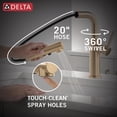 thumbnail image 7 of Delta Daneri Brushed Gold Kitchen Faucet with Pull-Out Sprayer, Modern Single Hole Kitchen Sink, Single Handle, Champagne Bronze, 7 of 7