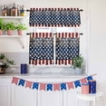 thumbnail image 6 of Vintage Independence Day Kitchen Curtains Valances 3 Piece Set, American Flag Wooden Board Rod Pocket Tier Curtain and Valance Drapes for Small Window 36 Inch Length for Bedroom Cafe, 6 of 9