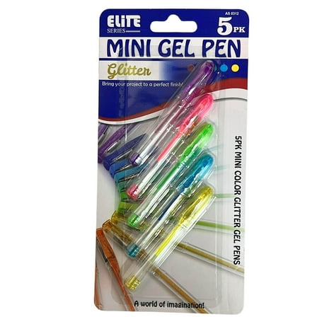 Elite Series –Mini Glitter Gel Pens: 5CT