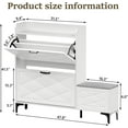 thumbnail image 2 of Shoe Cabinet Storage for Entryway with Bench & Hidden Storage, Shoe Organizer with Ergonomic Opening, Curved Design, with Three Adjustable Heights, Shoe Storage Cabinet for Hallway, White, 2 of 13