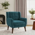 thumbnail image 6 of UIXE Accent Chairs Velvet Upholstered Armchair for Living Room Tufted Armrest Reading Seat, Blue, 6 of 7