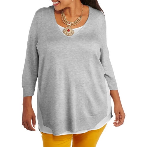 2Fer Tunic Long Sleeve Sweater 