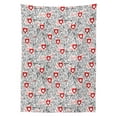 thumbnail image 3 of Ambesonne Valentines Tablecloth Rectangular Table Cover, Romantic Hearty, 60"x90", Vermilion and Black, 3 of 4