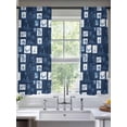 thumbnail image 2 of Tropical Beach Sheer Curtains 72 Inch Long 2 Panels, Summer Coconut Tree Anchor Boat Blue White Plaid Light Filtering Rod Pocket Curtains, Sheer Voile Drapes for Living Room Bedroom, 52"x72", 2 of 8