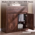 thumbnail image 4 of Aitjunz 71'' Tall Kitchen Storage Cabinet with Door and Drawer, Wooden Pantry Cabinet w/ Open Shelf and Adjustable Shelf, 5 -Tier Large Cabinet w/ Cured Profile Design for Dining Room, 4 of 7