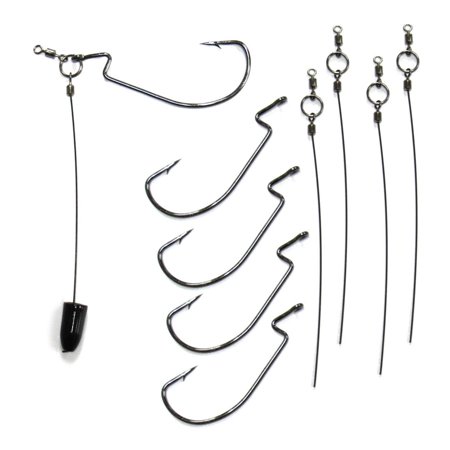 Harmony Fishing Company Punch Shot Rig Kit (5 Pack, 4/0 EWG Hooks) [Interchangeable Hook Punch Shot (Best Hooks For Texas Rig)