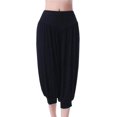 thumbnail image 1 of Pantalones de yoga de pierna ancha para mujer, cómodos pantalones de entrenamiento modales, pantalones holgados, pantalones palazzo fluidos, pantalones de baile de moda, 1 of 4