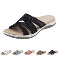 thumbnail image 4 of GHSOHS Womens Sandals Slippers Women's Slide Sandals Summer Women Shoes Womens Comfort Sandals Shoes Comfortable Soft Sole Sandals Arch Corrective Sandals Black Beach Sandal Womens Black Sandals,8.5, 4 of 4