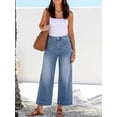 thumbnail image 7 of EMMIOL Women's 2026 Vintage Y2K Distressed Mid Waist Wide Leg Denim Jeans, 7 of 7