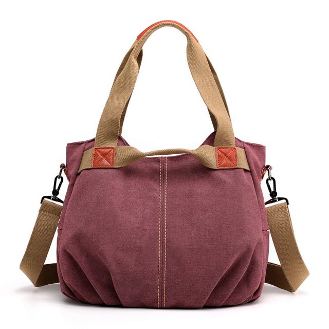 Bolso bandolera vintage de moda para mujer, bolso de mano de gran capacidad, bolso de lona sencillo y combinable para mujer