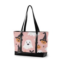 FORMRS Laptop Tote Bag for Women with 15.6" Computer Compartments Handbag, Pastel Pink Halloween