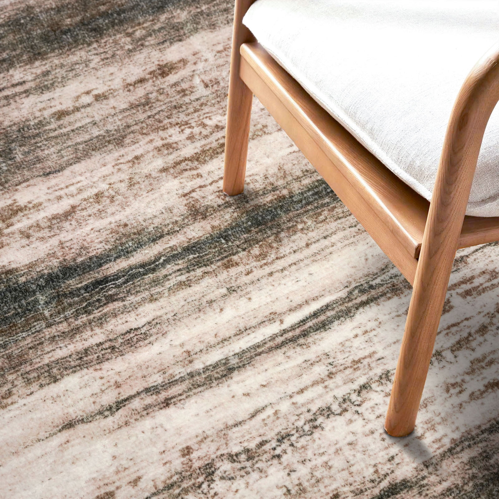iOhouze 3x5 Area Rug Modern Abstract Washable Rugs Non slip Soft Low Pile Print Distressed Brown Abstract Carpet for Bedroom Living Room Laundry